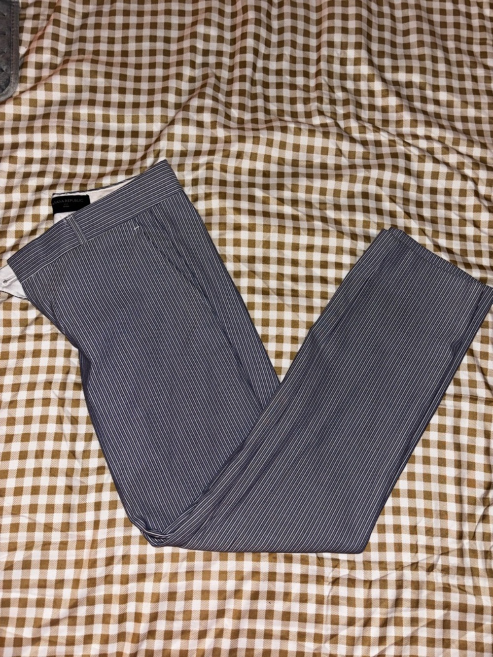 Banana Republic Navy and White Pinstripe Dress Pants